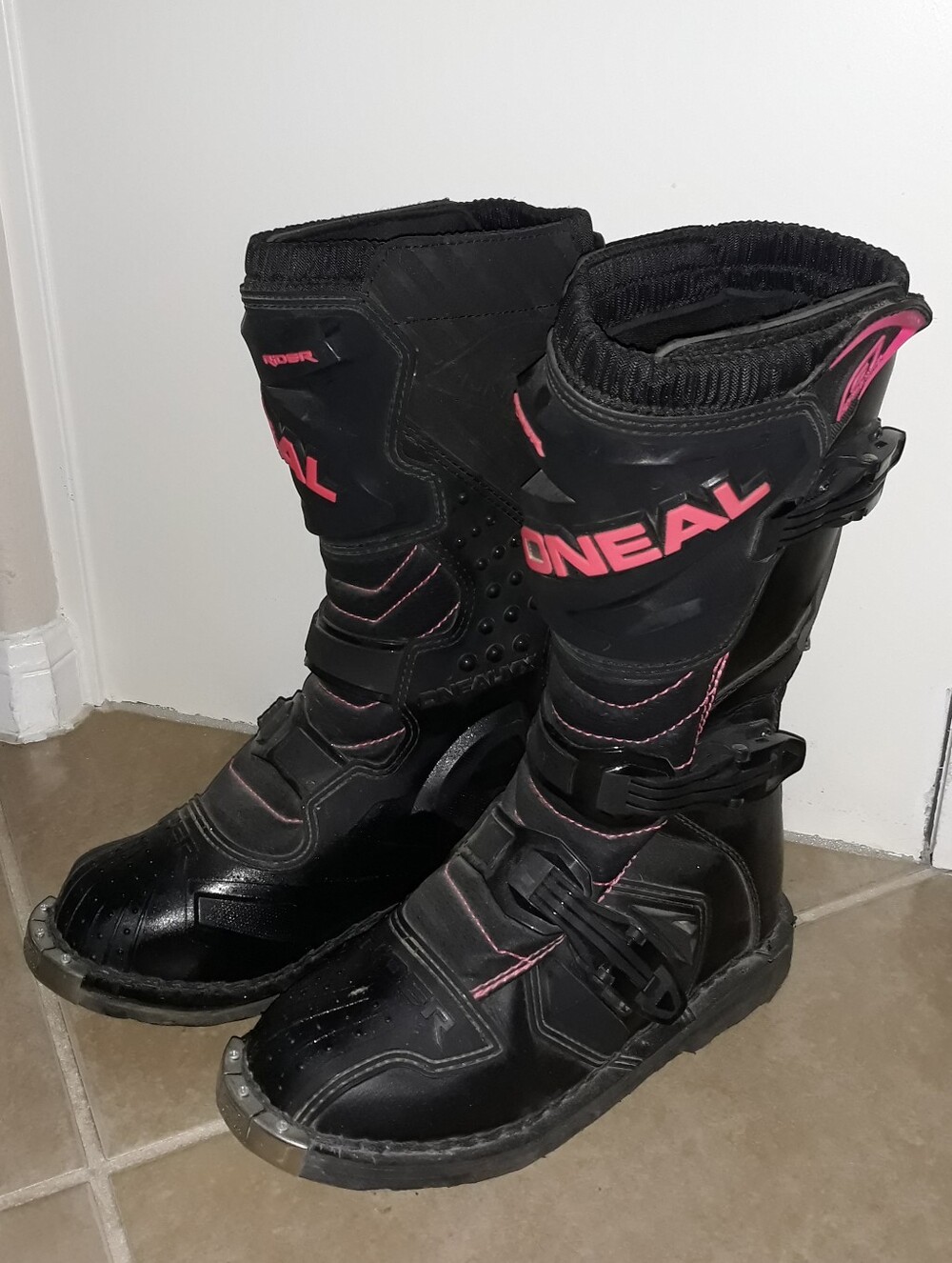 O'Neal Women's Black & Pink Motocross Rider Boots - Size 7